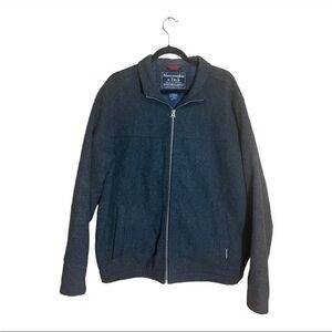 Abercrombie & Fitch vintage y2k Dark Grey Wool blend zip up coat jacket size XL
